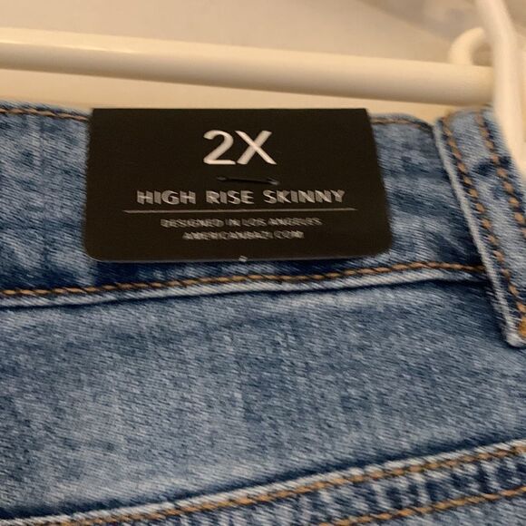 American Bazi high rise skinny distressed jeans Size 2X NWT - Picture 10 of 12